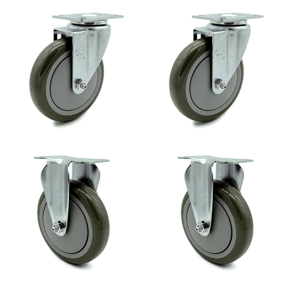 Set of Four Rubbermaid Cart Caster Replacements for Series 4000 with Sockets 