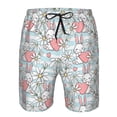 thumbnail image 4 of Wukai Cute Rabbit And Heart Print Beach Trunks with Compression Liner Swimsuit Quick Dry Beach Sports Shorts with Pocket-XX-Large, 4 of 8