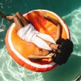 thumbnail image 3 of Big Joe Fruit Slice Float No Inflation Needed Pool Lounger, Orange Slice Mesh, Quick Draining Fabric, 4 feet Big, 3 of 6