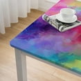 thumbnail image 5 of Acheng Colorful Clouds Abstract Painting Color Field Square Fitted Table Cloths 100% Polyester Fiber 46*46, 5 of 8
