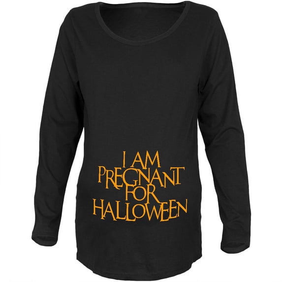 Pregnant for Halloween Black Maternity Soft Long Sleeve T-Shirt