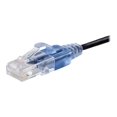 thumbnail image 2 of Monoprice SlimRun - Patch cable - RJ-45 (M) to RJ-45 (M) - 10 ft - UTP - CAT 6a - booted, snagless - black (pack of 10), 2 of 5