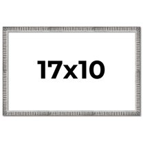17x10 Frame Silver Grey Distressed Solid Wood Picture Frame | 0.75 Inch Moulding Width | Interior