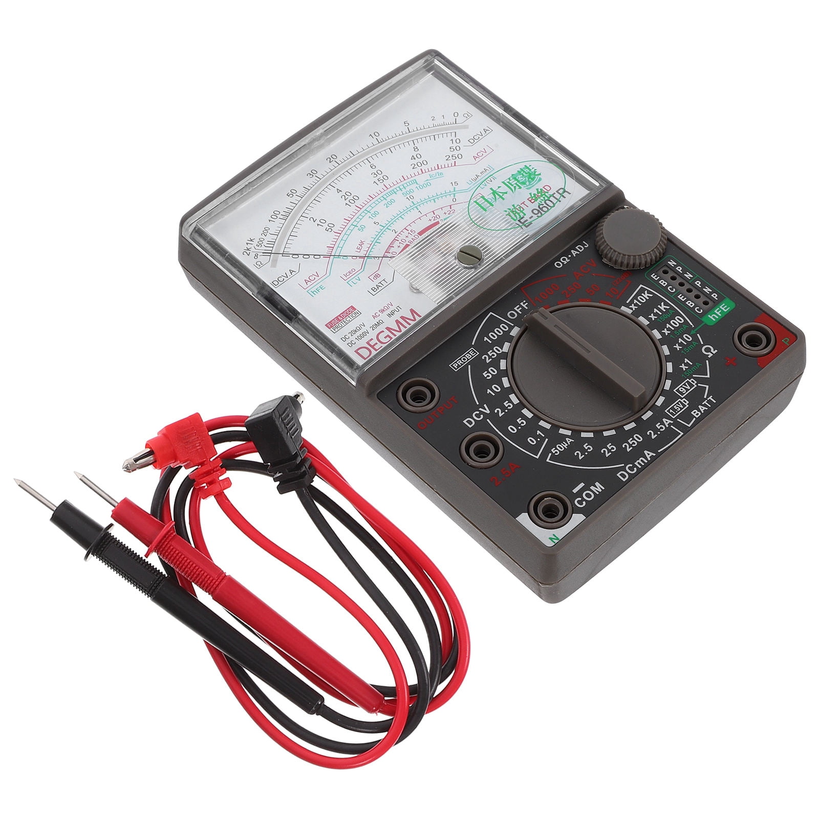 Raindrops Black Analog Multimeter for Professionals - Accurate Electrical Tester, 1 Pack