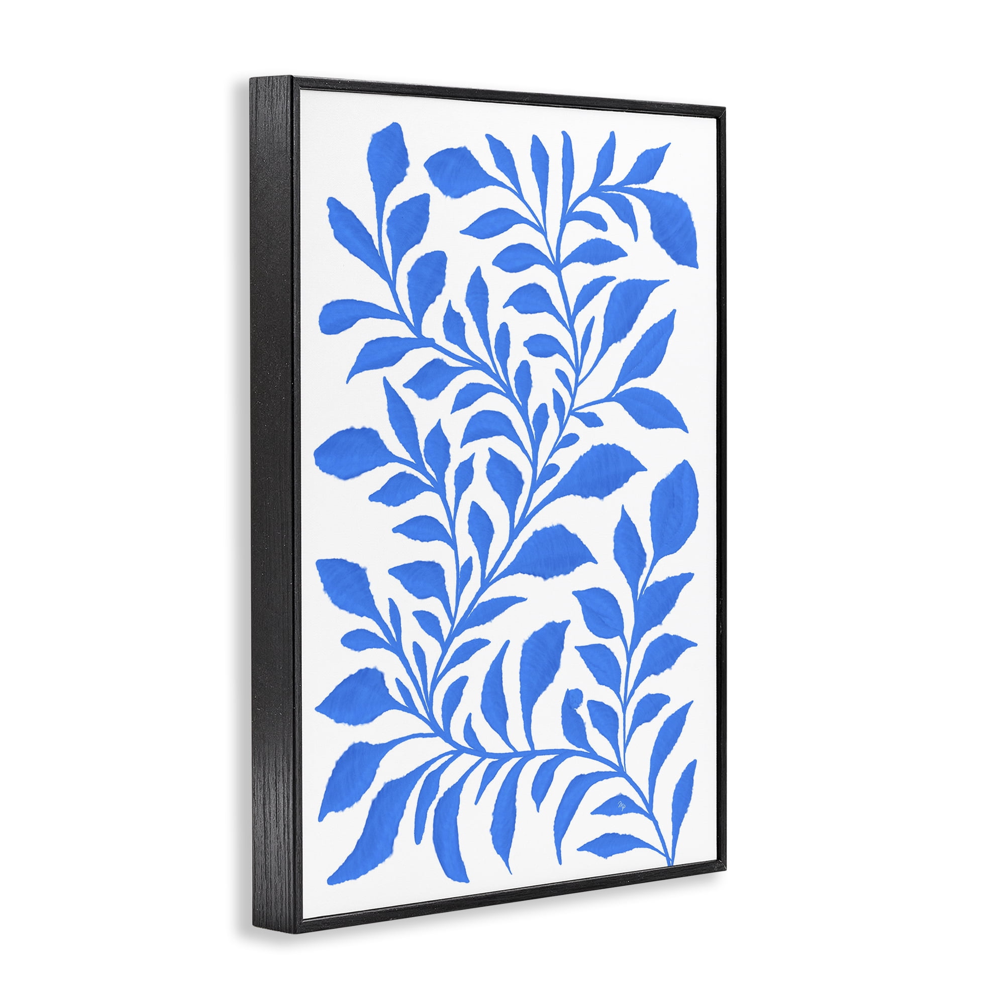 Stupell Industries Blue Snake Plant Botanical & Floral Painting Black Framed Art Print Wall Art, 20 x 30