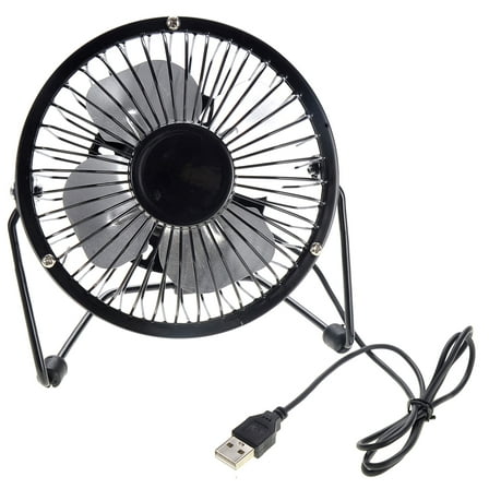Bisontec Portable Mini Metal USB Table Fan (Black)