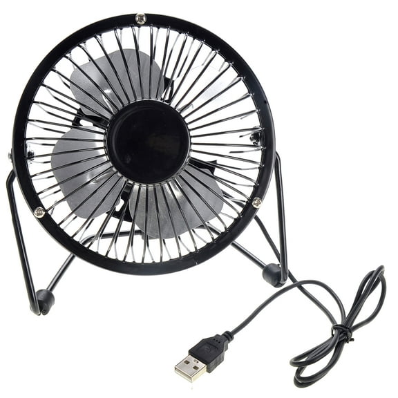 Bisontec Portable Mini Metal USB Table Fan (Black)