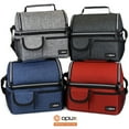 thumbnail image 7 of OPUX Insulated Dual Compartment Lunch Bag for Men, Women | Double Deck Reusable Lunch Pail Cooler Bag with Shoulder Strap, Soft Leakproof Liner | Large Lunch Box Tote for Work, School (Heather Grey), 7 of 7