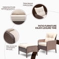 thumbnail image 5 of Lacoo 5 Pieces Wicker Patio Furniture Set Outdoor Patio Seat Conversation Cushion Chairs with Table & Ottomans, Beige, 5 of 8