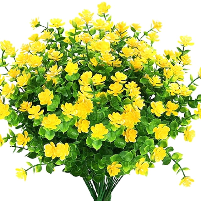 Xihbxyly Flores Artificiales, 6 Paquetes de Plantas Artificiales, Realistas y Resistentes a La Decoloración, Aspecto Vibrante y Natural, Decoración para El Hogar, Bodas y Jardín, Sin Mantenimiento, J
