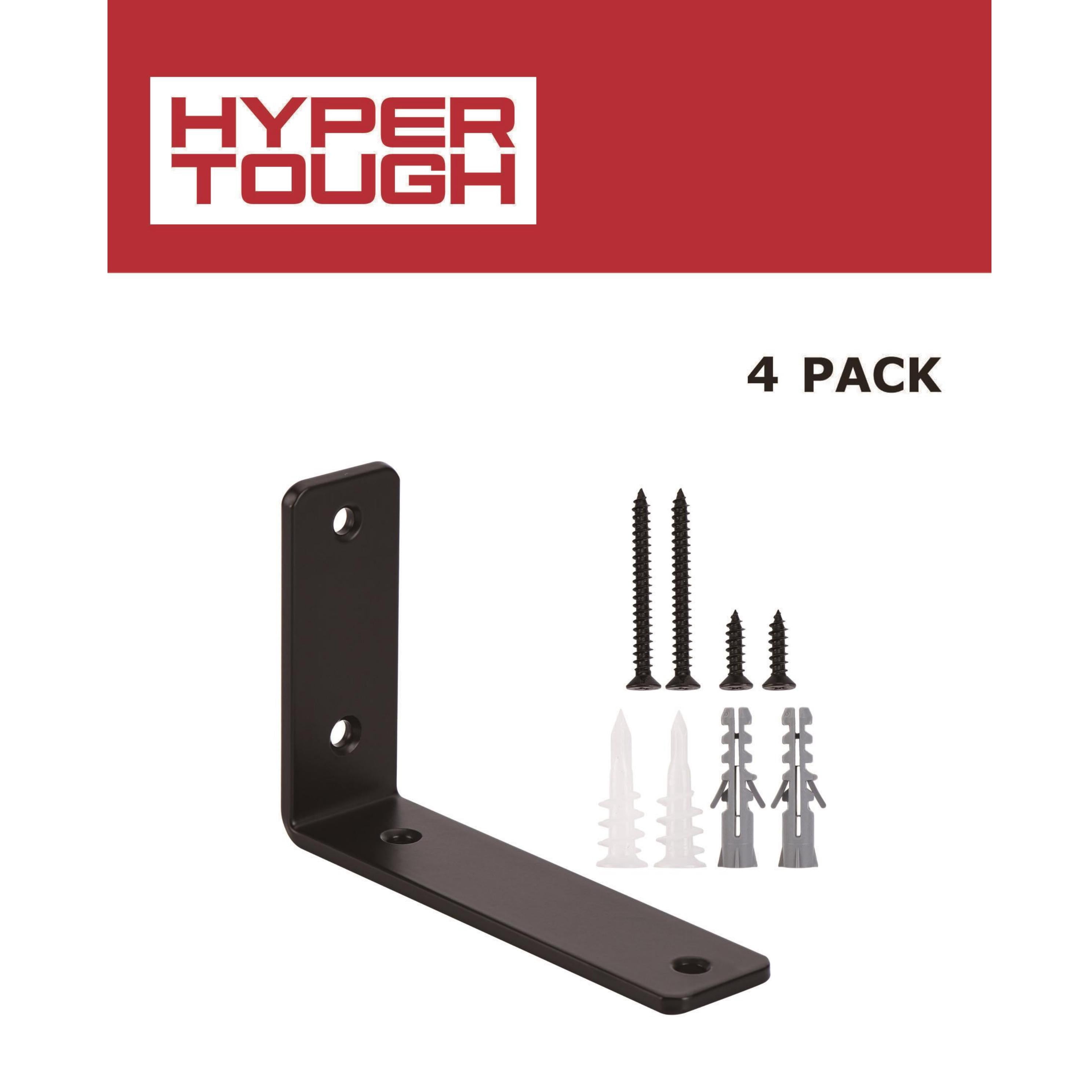 HT 6" x 4" Black L Shelf Bracket with Sturdy Support