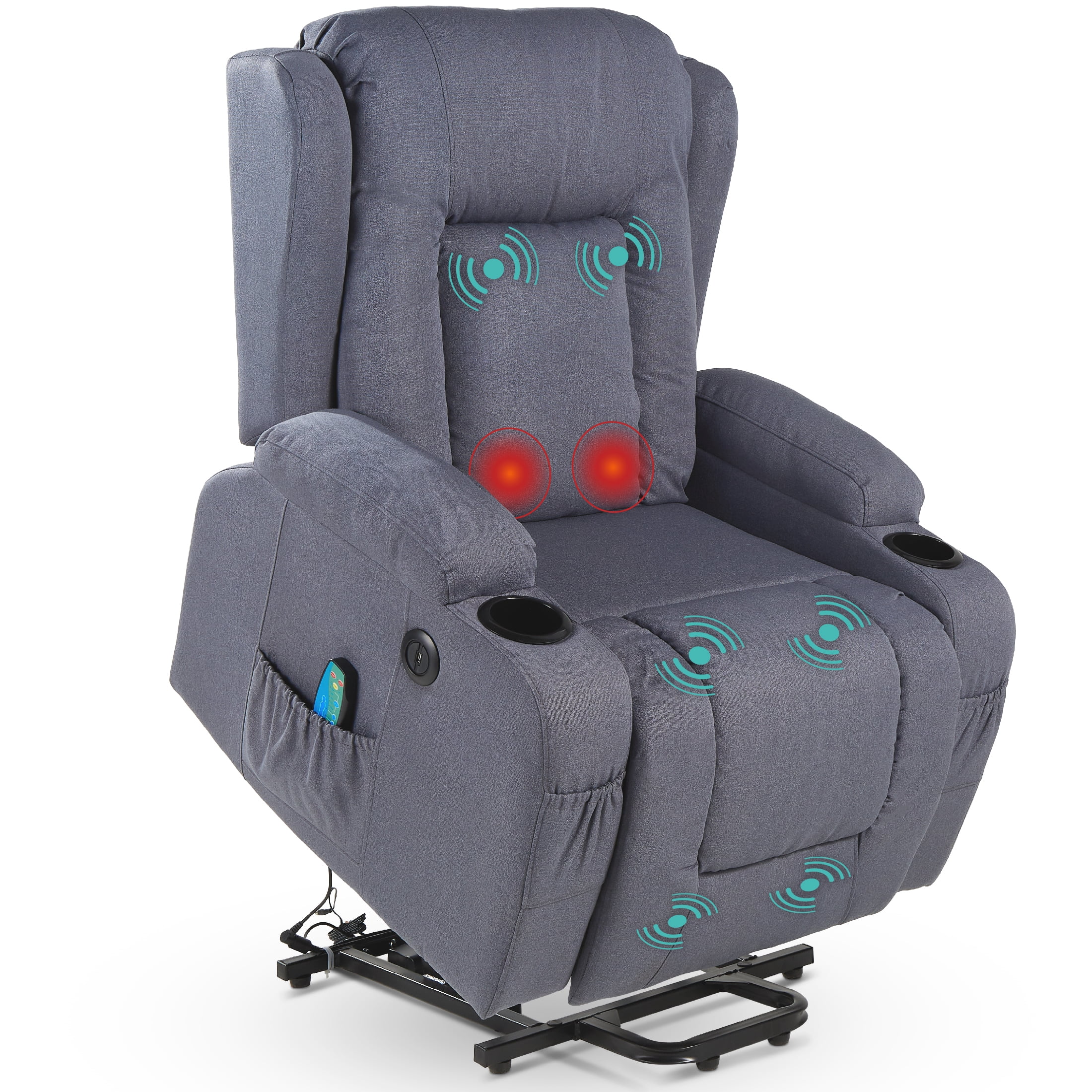 Best Choice Products Electric Power Lift Linen Recliner Massage Chair
