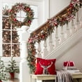 thumbnail image 5 of Fall Decorations for Home Qwtwty Christmas Wreath Decoration Imitation Linen Velvet Decoration Ornaments Christmas Tree Rattan Ornaments Christmas Home Decoration, 5 of 6