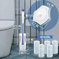 thumbnail image 3 of Escobilla de baño JEHONN desechable con 48 recambios, montada en la pared, azul, 3 of 5