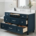 thumbnail image 4 of ARIEL Monroe 60 Inch Single Oval Sink Bathroom Vanity With Carrara White Quartz Countertop 1.5 Inch Edge In Midnight Blue, 4 of 8