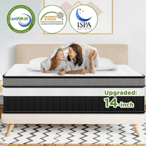 14 Inch King Mattress, Memory Foam Hybrid Bed in a Box, Motion Isolation, Zoned Pressure Relief, Cooling & Breathable for Comfort Sleep, Medium Firm, CertiPUR-US Certified
