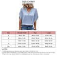 thumbnail image 5 of Blusa de encaje con cuello en V para mujer, manga corta, cómoda, transpirable, camiseta de manga corta, Top azul claro XXL, 5 of 5