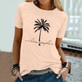 thumbnail image 2 of Trendfront Womens Summer Crew Neck Short Sleeve Tops Beach Hawaii Style Coconut Tree Tees Palm Print Casual Vacation Wear T-Shirts, 2 of 3