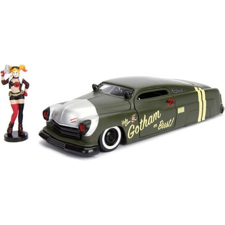 DC Comics Bombshells Harley Quinn & 1951 Mercury Die-cast Car, 1: 24Scale Vehicle & 2.75 Collectible