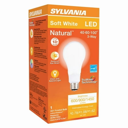 Sylvania 40777 Natural A21 3 Way LED Light Bulb, 13.5 Watts