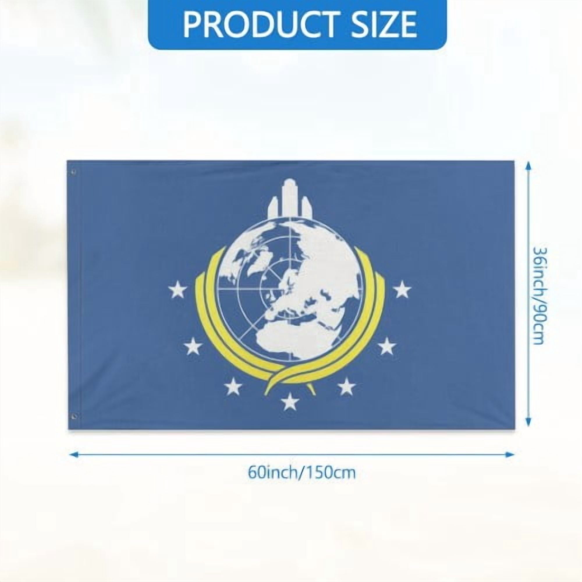 Super-Earth Flag 3X5 Ft Double Sided Outdoor Super-Earth Banner Poster Funny Flags for Room College Dorm Decor Bedroom Home Office Wall Decoration