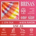 thumbnail image 4 of Brisas Hand Tie and Died Pink/Orange/Yellow/Blue Beach Cover Up for Women Used as Swimsuit, Cardigan, Kimono for Super Soft Loungewear, Travel and Holiday - Circular Pattern, 4 of 4