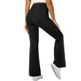 thumbnail image 6 of Xuanfei Women Solid Color Cross-Over High Waist Side Pocket Stretchy Flared Yoga Pants, 6 of 8