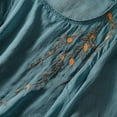 thumbnail image 4 of JGGSPWM Women Loose Cotton Linen Short Sleeve Mexican Embroidered Vintage Peasant Tops Summer Tees Shirts Blouses Blue 2XL, 4 of 6