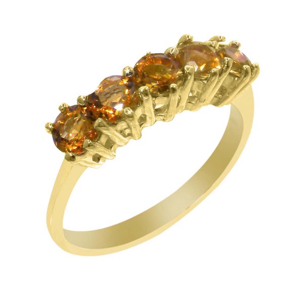 LBG British Made 10k Yellow Gold Natural Citrine Ladies Eternity Ring - 33 size options - Size 10