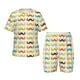 thumbnail image 1 of Balery Colorful Mustache Conjunto de Pijama Infantil de Manga Corta con Estampado – Ropa de Dormir de Algodón Suave-3X-Large, 1 of 6