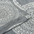 thumbnail image 4 of Cordon Jacquard Grommet Curtain Panel Set with Grommet Top Header by Blue Nile Mills, 52' x 63', Silver, 4 of 5