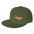 thumbnail image 1 of DouZhe Flat Brim Cap Snapback Hat, Rainbows Flag Prints Adjustable Green Adult Baseball Cap, 1 of 6