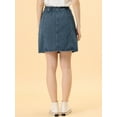 thumbnail image 4 of DARING DIVA Women's A-line Button Front Denim Short Skirt XS Dark Blue, 4 of 6