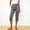 Dark Gray, variant on Women's Casual Cropped Pants Solid Color Sporty Button Elastic Waist Side Pocket Split Hem Bottoms for Women Daily