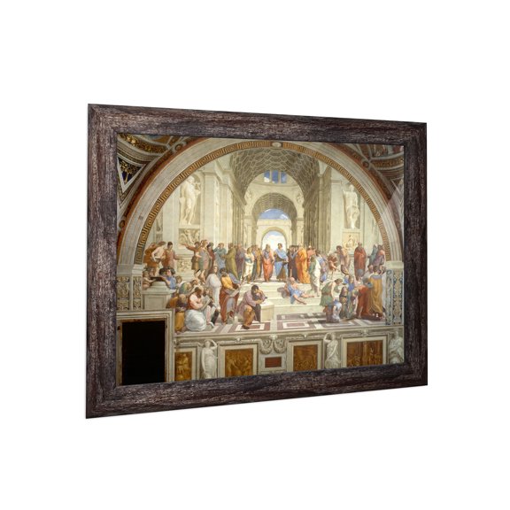 School of Athens by Raphael, World Famous Wall Art Collection, Framed Wall Art for Your Living Room or Kitchen Decor, 11x14, 2468BW