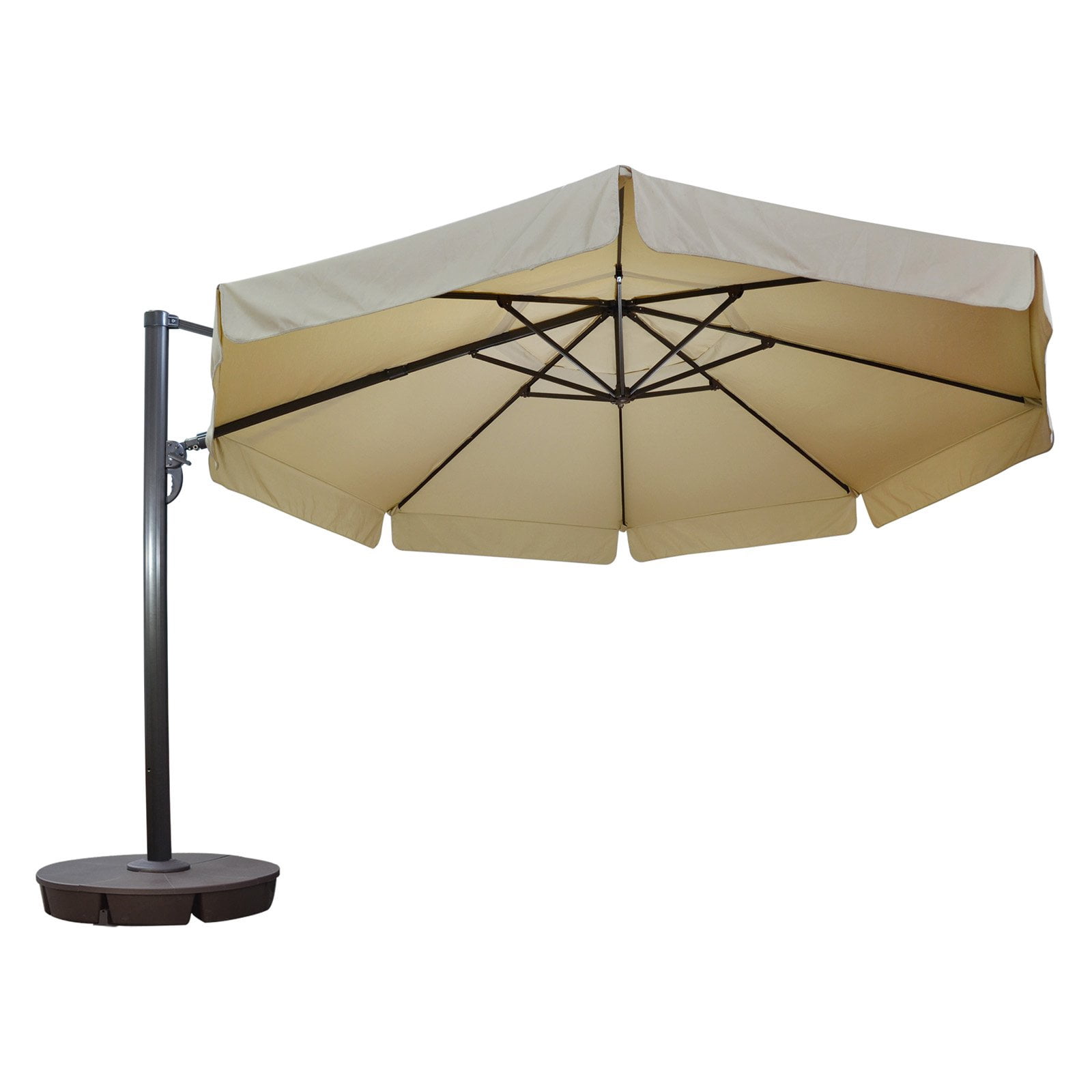 Victoria 13ft Octagonal Cantilever Umbrella with Valance - Beige