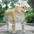 thumbnail image 4 of Chubasquero transparente para perros y cachorros, chaqueta impermeable con capucha para mascotas, ropa de PVC suave para perros pequeños, poncho de lluvia para cachorros, 4 of 5