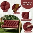 thumbnail image 6 of Snubbull Swing Replacement Cushion, Outside Bench Cushion with Backrest, 2-3 Seater Cushion with 6 Ties for Outdoor Furniture, 60 x 40 x 5 Inches Porch Swing Cushion Garden Bench, Burgundy, 6 of 7