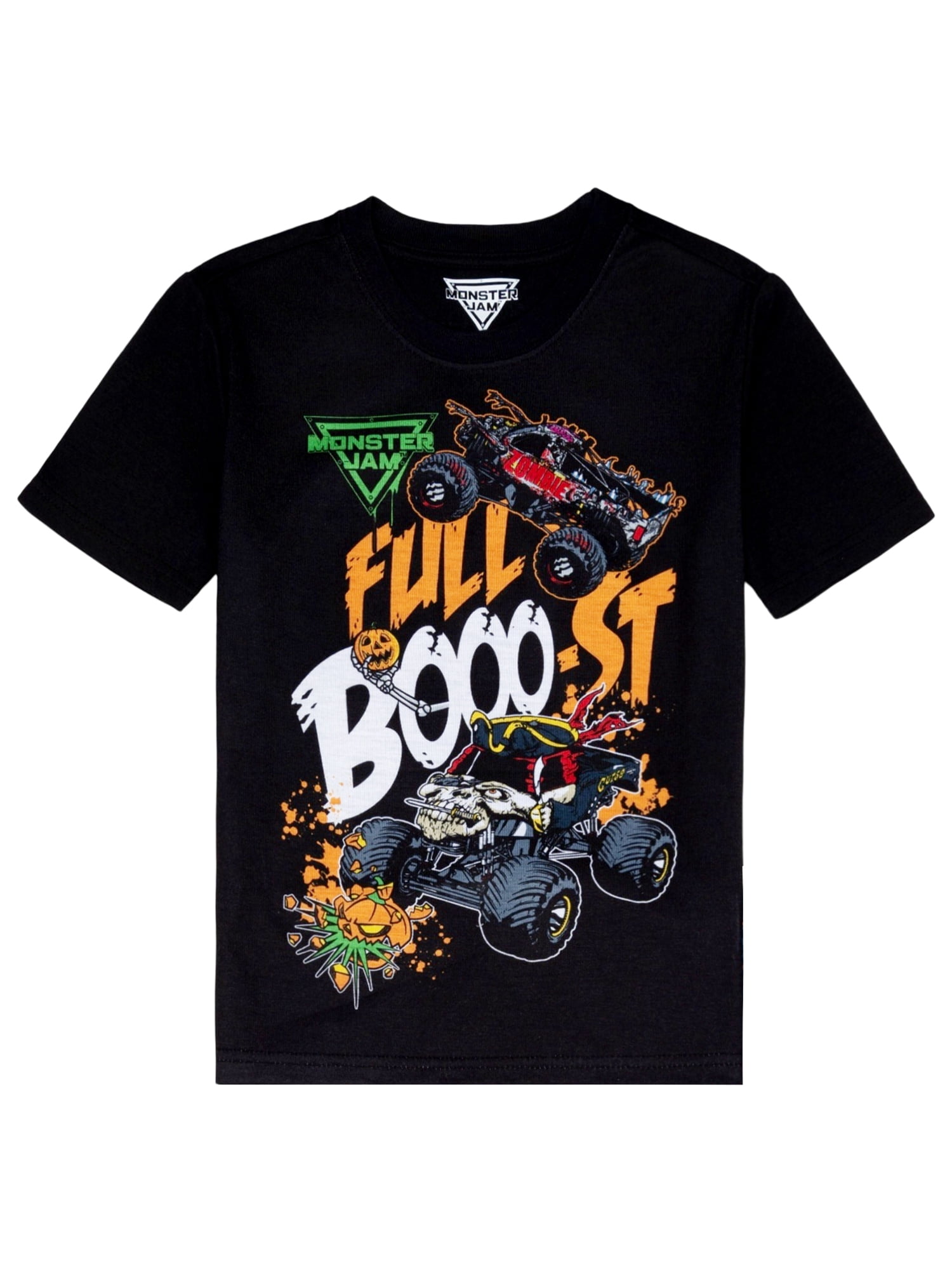 Monster Jam Boys Halloween Short Sleeve Top and Pant Pajama Set, 2-Piece, Sizes 4-12