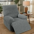 thumbnail image 6 of 4-Piece Recliner Chair Covers Stretch Jacquard Chair Covers for Reclining Chair Recliner Slipcovers for Living Room Soft Recliner Protector with Pocket, Dark Grey, 6 of 10