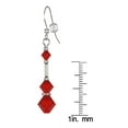 thumbnail image 3 of One Pair Austrian Crystal Triple Bicone Earrings with Sterling Silver Earwires - Light Siam Red, 3 of 3