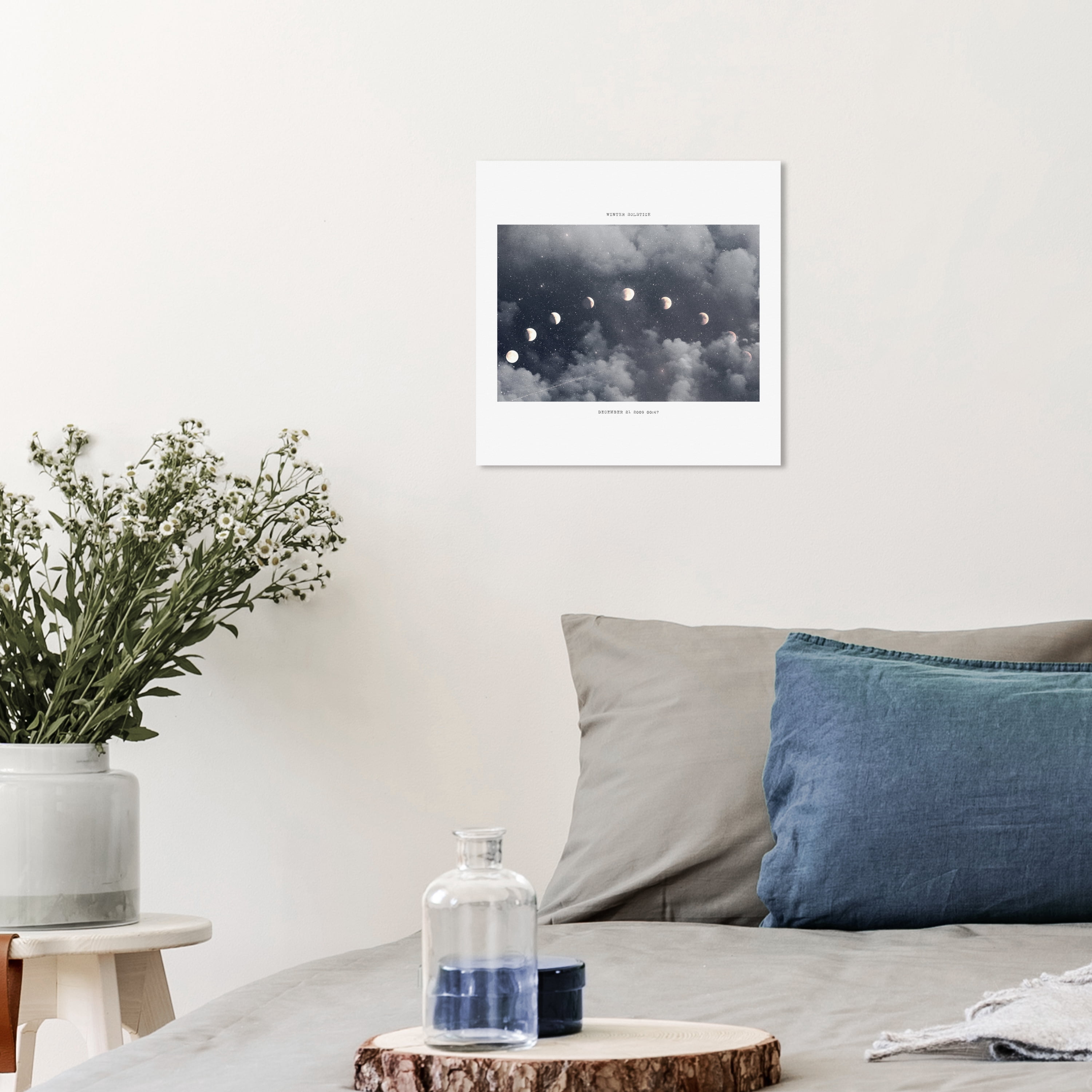 Wynwood Studio Prints Winter Solstice Astronomy and Space Moons Phases Wall Art Canvas Print Gray Tan 12x12