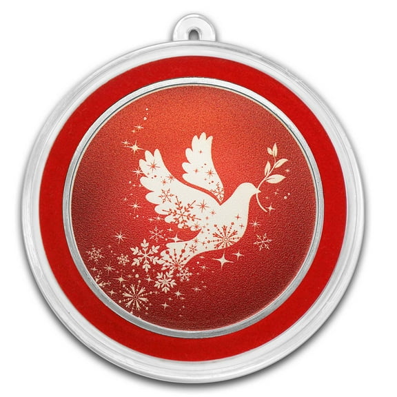 2025 1 oz Silver Colorized Round - Festive Dove of Peace