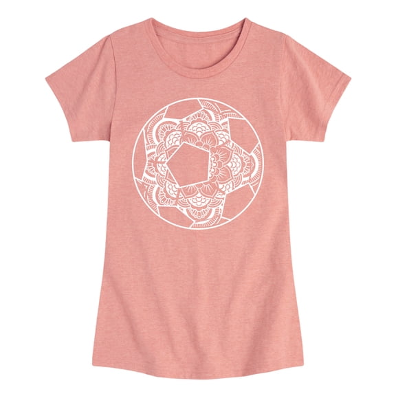Instant Message - Decorative Soccer Ball Fitted Short Sleeve Graphic T-Shirt