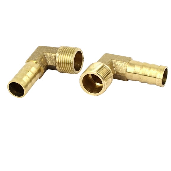 3/8BSP Male Thread 12mm Dia Brass Hose Barb Fittings Couplers Connectors 2pcs