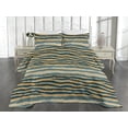 thumbnail image 2 of Ambesonne Abstract Quilted Coverlet 2 Pcs, Modern Stripes Grungy Art, Twin Size, Dark Teal and Sand Brown, 2 of 4