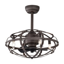 Best sells Modern Enclosed Ceiling Fan Indoor with Remote Control and Bladeless Rust Red Industrial Ceiling Fan Light Kit