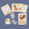 thumbnail image 4 of BEACENOV Toddler Puzzles,Set of 8,Wooden Jigsaw Puzzle for 1 2 3 Year Old Baby Boys or Girls,Toddlers Gift,Preschool Learning Educational Toy [ Color & Shape Cognitive Skill ] (Farm Animal Puzzle), 4 of 5