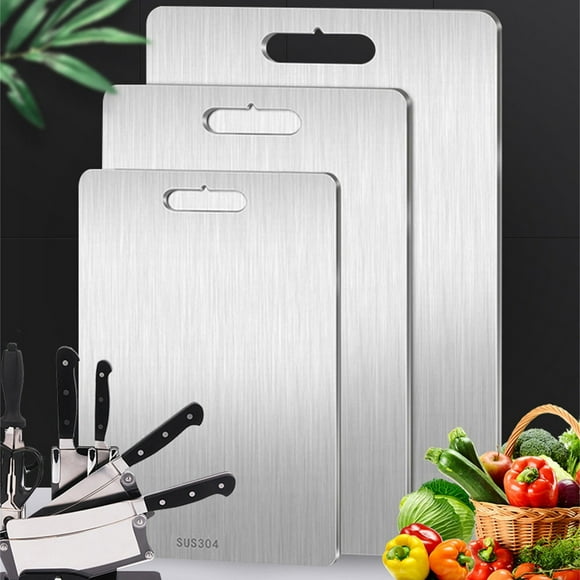 Sentmoon Cutting Boards Chopping Board Cutting Board - Stainless Steel Cutting Board for Kitchen 304 Chopping Board Food-Grade for Meat Fruit Vegetables Dishwasher Safe Be Hung