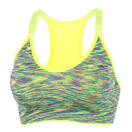 

Clearance! Women Fitness Bra Breathable Quick Dry Top Shockproof Cross Back Push Up Gym Running Bra Green L